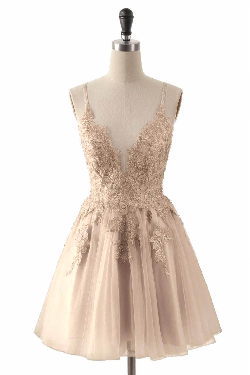 A-Line Short-Mini Tulle Homecoming Dresses CS0506 - COCOMELODY
